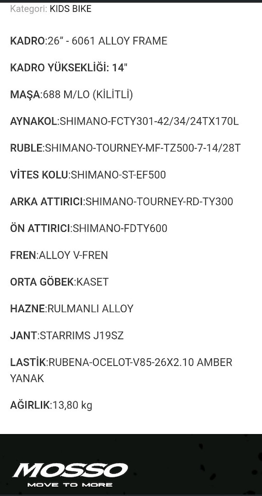 Mosso Wildfire 26 Bisiklet - 14