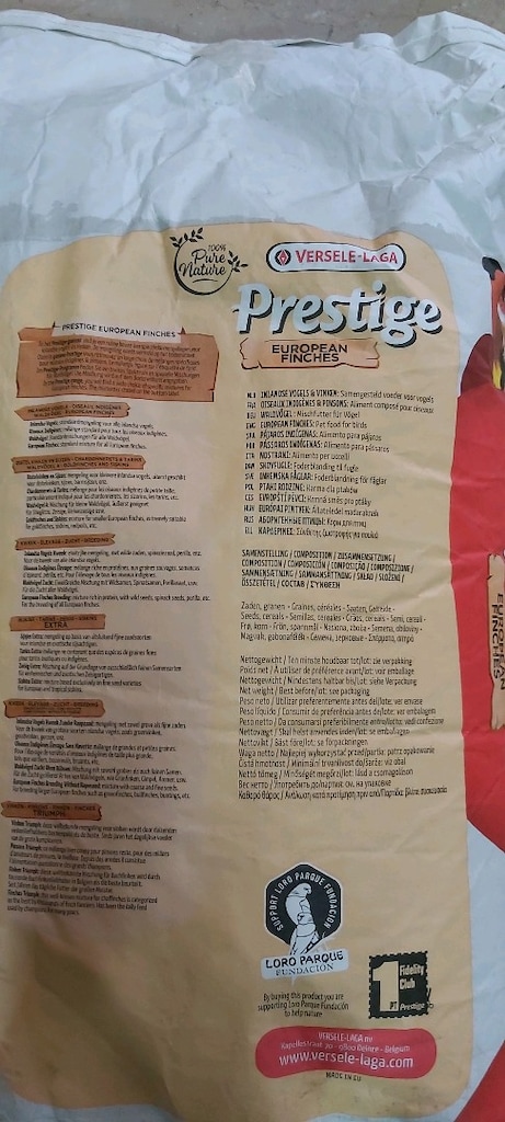 VERSELE LAGA PRESTIGE EUROPEAN FINCHES 10 kg (2 ADET) - 2