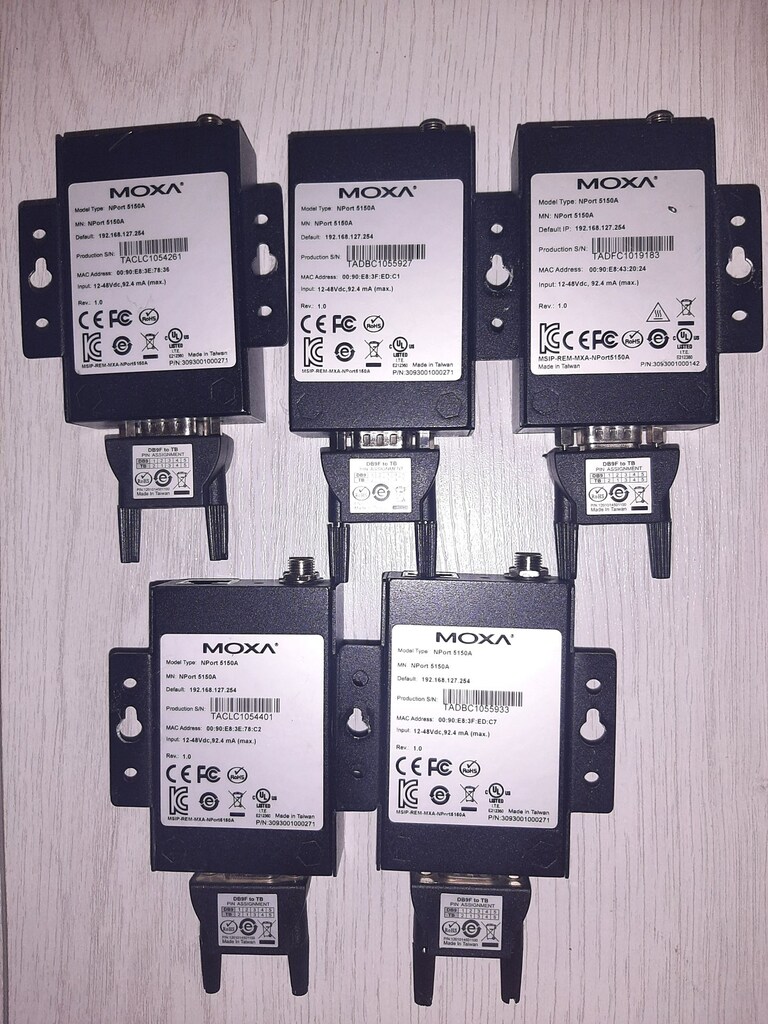 MOXA NPORT 5150A SERIAL DEVICE SERVER RS-232/422/485 ETHERNET - 4