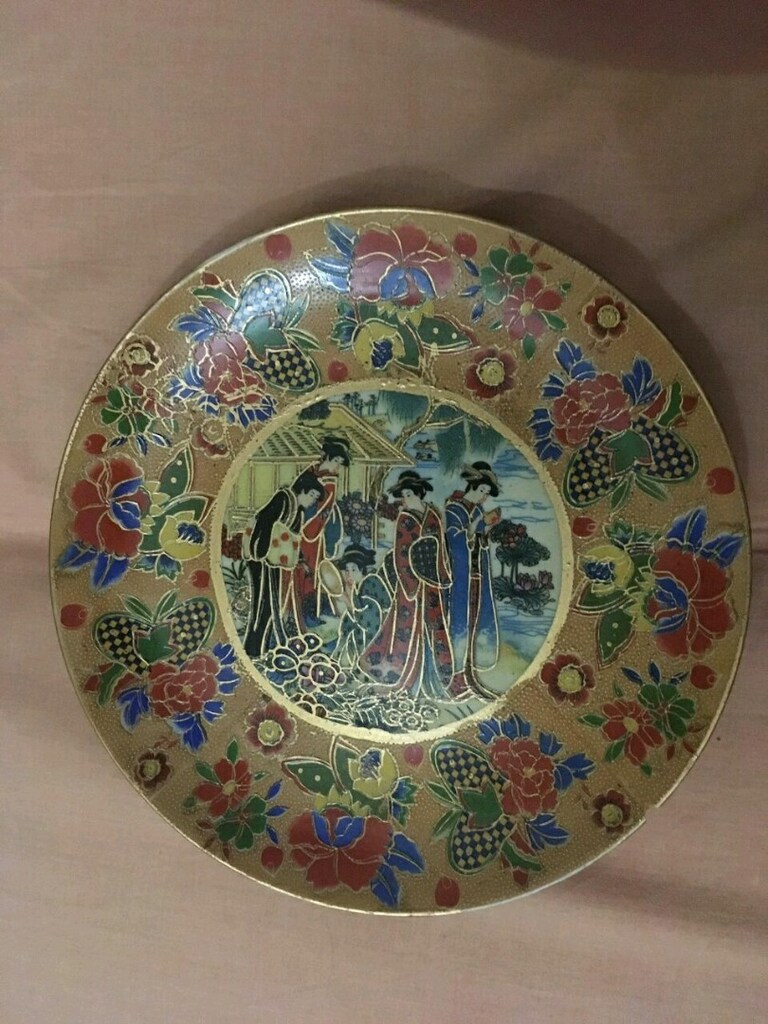 3 adet antika duvar tabağı - 4