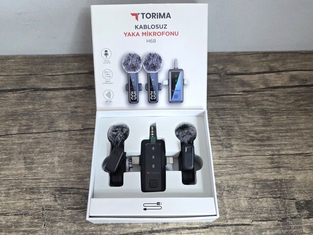 Torima H68 2'li Type-C - Lightning Kablosuz Yaka Mikrofonu