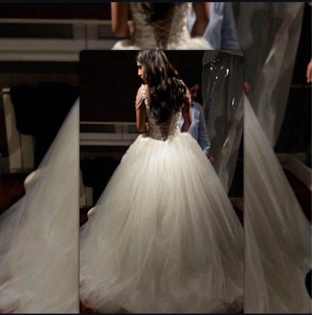 oleg cassini small beden yepyeni hasarsız gelinlik - 2