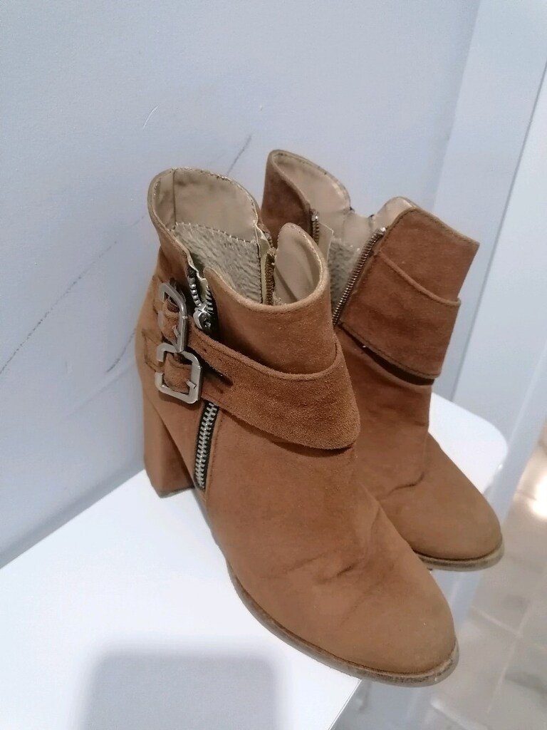 Bot fermuarlı süet - 8