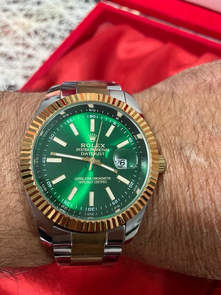 Rolex Oyster Perpetual Datejust Yeşil yarı otomatik erkek saat… - 2