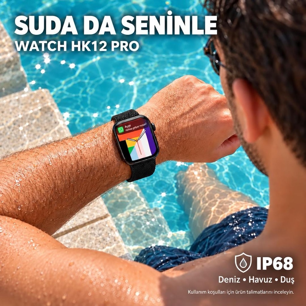 HK12 Pro 46MM YEMİ SERİ WHATSAP MESAJLAŞMA,7-10 Gün Şarj - 5