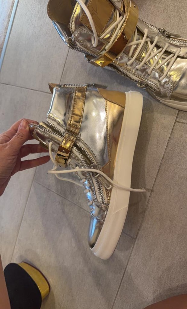 Gümüş Renkli Yüksek Tabanlı Sneaker - 10