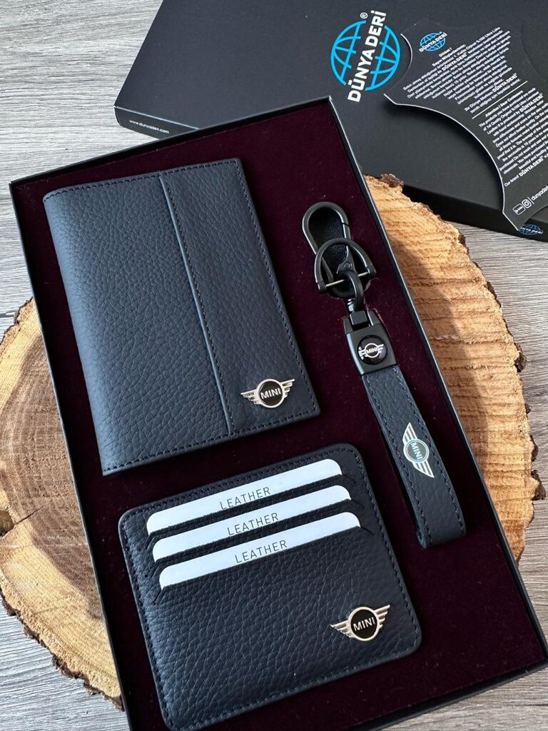 Mini Cooper Deri Ruhsat Kabı Cüzdanı, Anahtarlık Kredi Kartlık Üretimi - 16