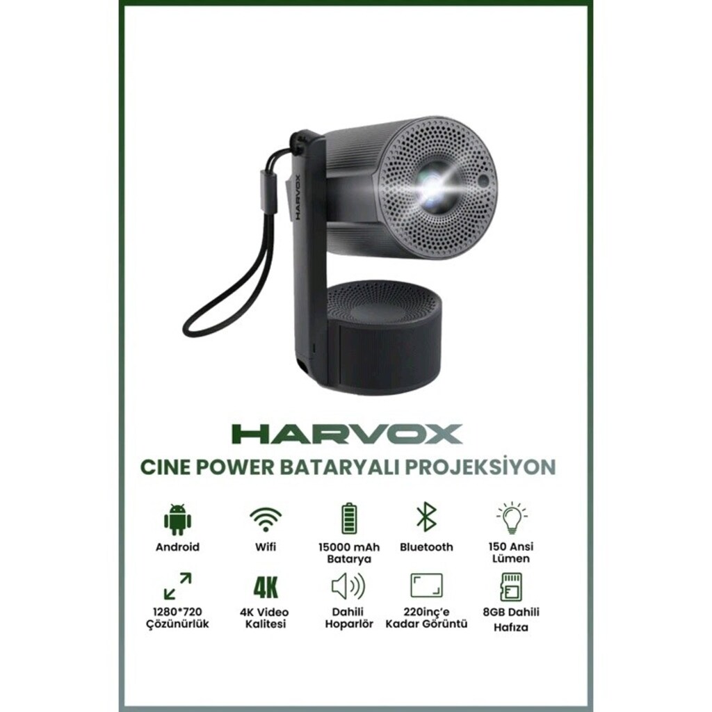 Harvox Power Pro+ Taşınabilir Powerbankli Projeksiyon Cihazı - 3