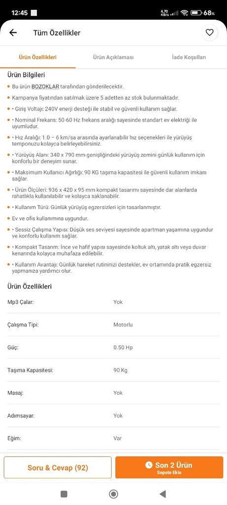 Yürüme koşu bandı vfit marka kumandalı - 5