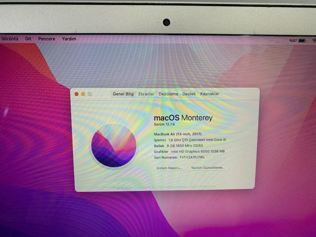 MacBook Air 2017 i5 8 Ram 256 Ssd 13 inç - 6