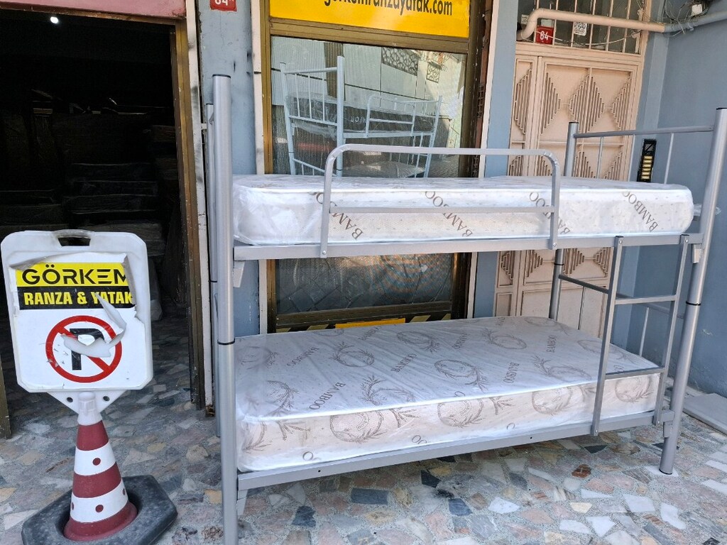 METAL GRİ RANZA 2 YATAK FİYATA DAHİLDİR UCRETSİZ TESLİMAT - 7