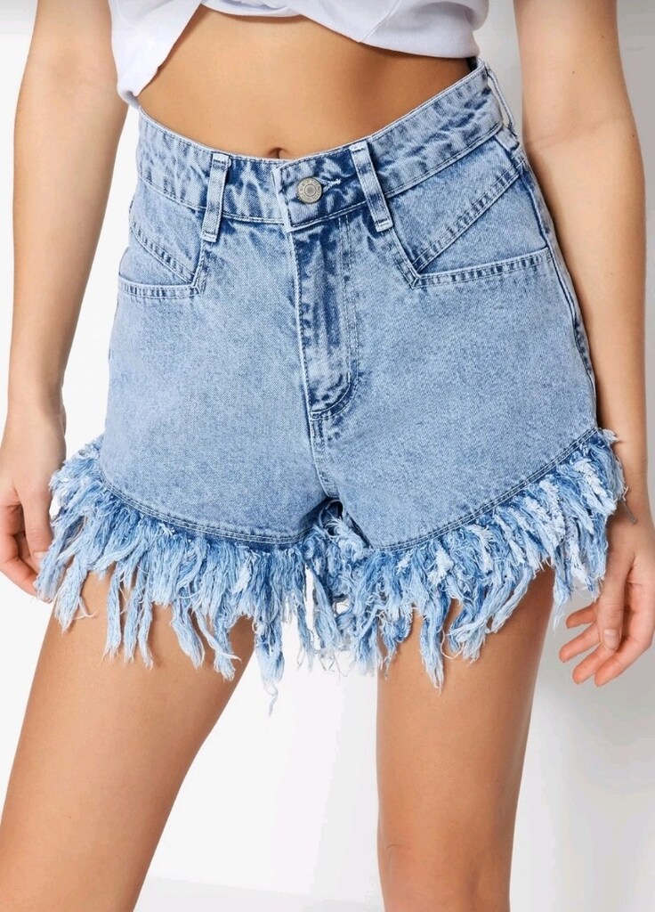 Trendyol Milla Püsküllü yüksek bel Jean mini şort - 2