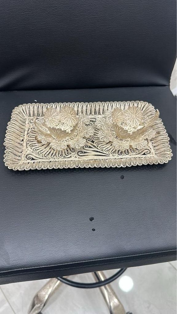Gümüş kahve fincan seti.Tepsi.530 gram gümüş. Sadece 50.000 TL! - 3