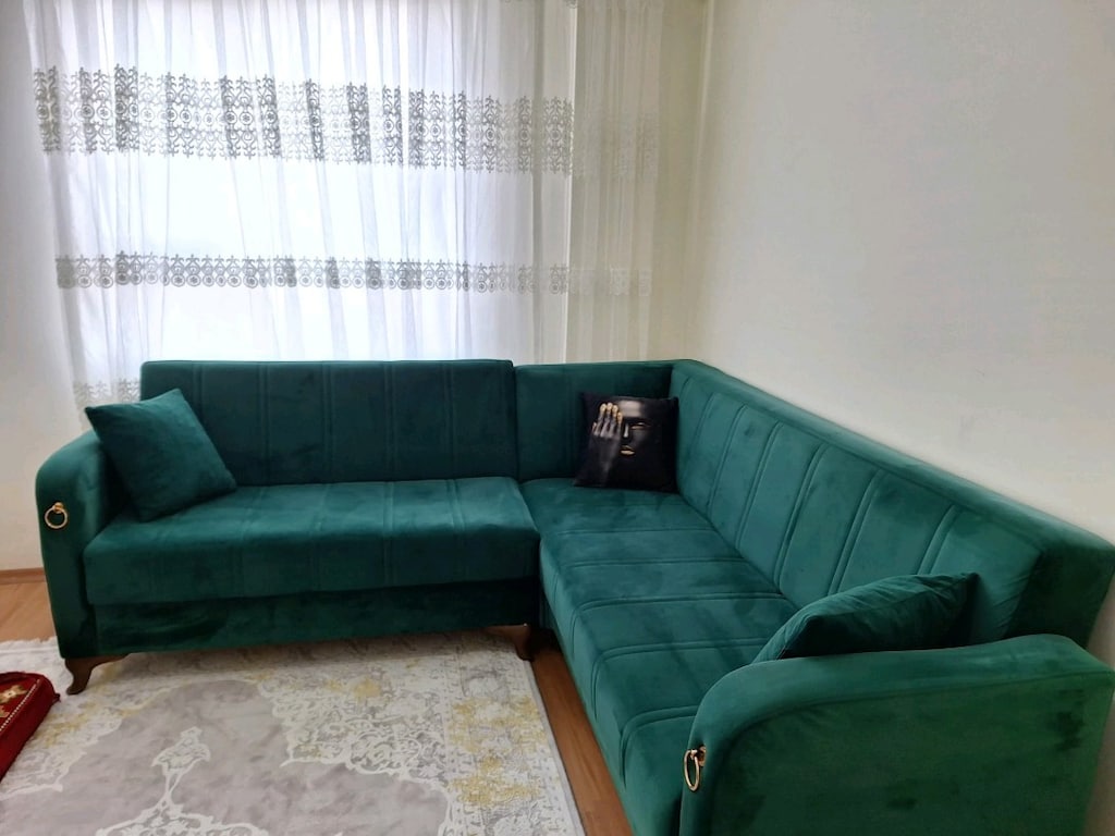 Kadife L köşe koltuk takımı - 3