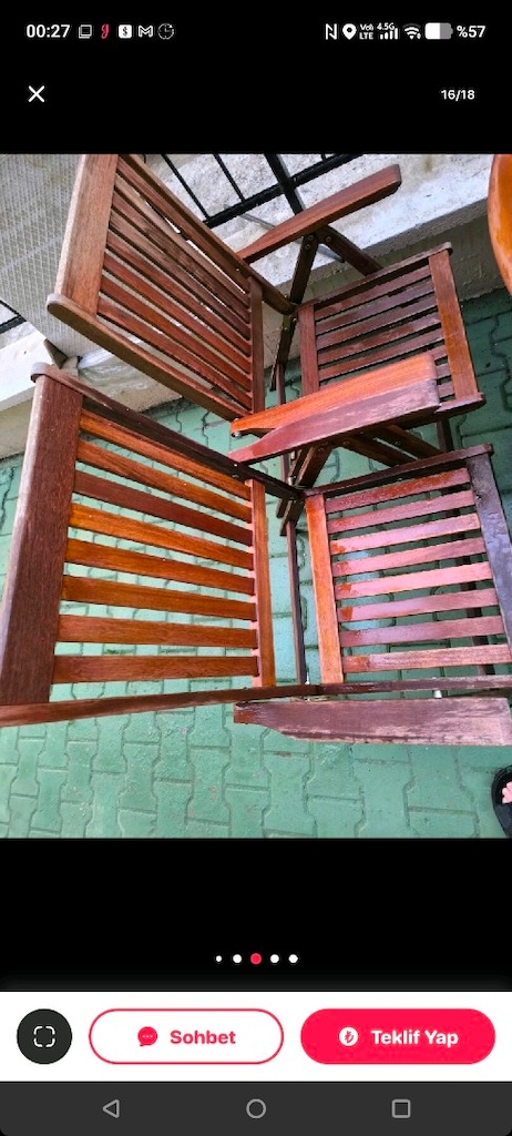 Dekoratif Ahşap İthal Masa Sandelye Takımı - 5