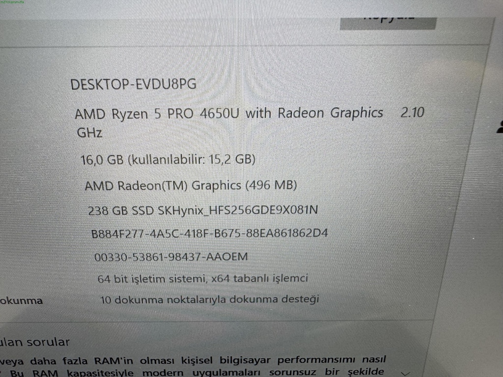 THİNKPAD X13 RYZEN 5 PRO 16 GB RAM 256 NVME DOKUNMATİK - 4