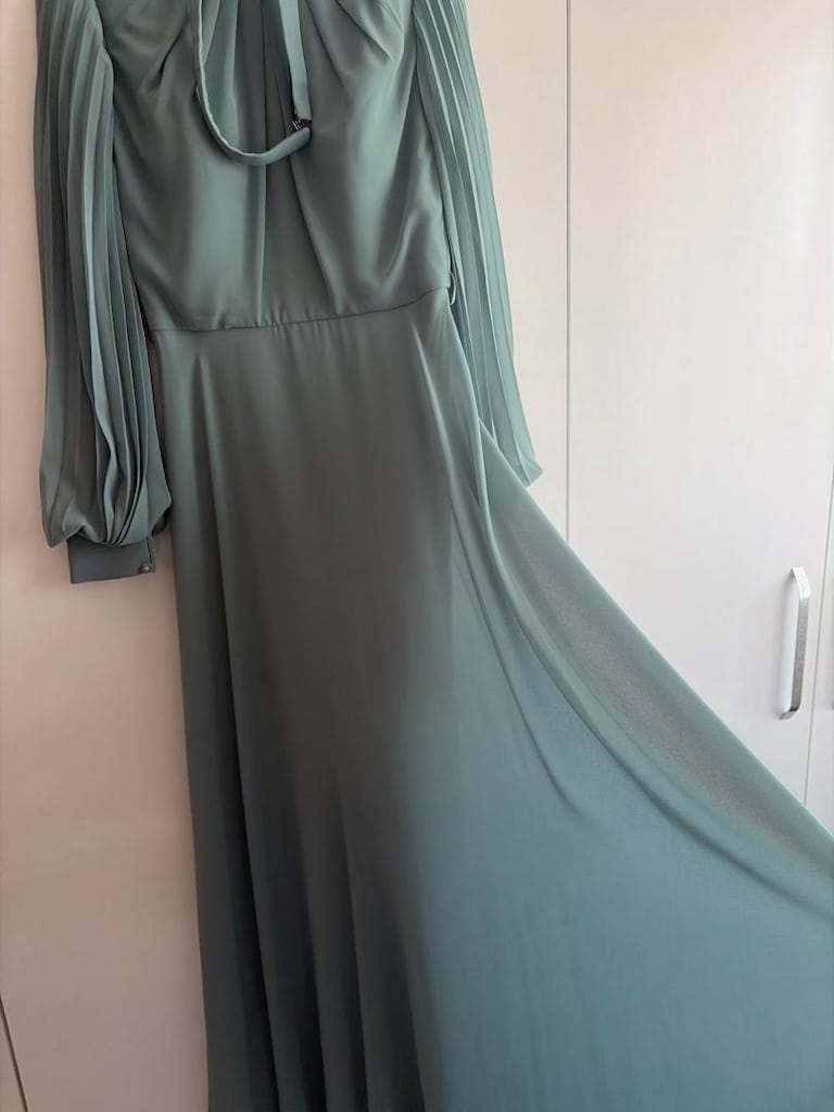 Mint yeşili tesettür abiye - 3