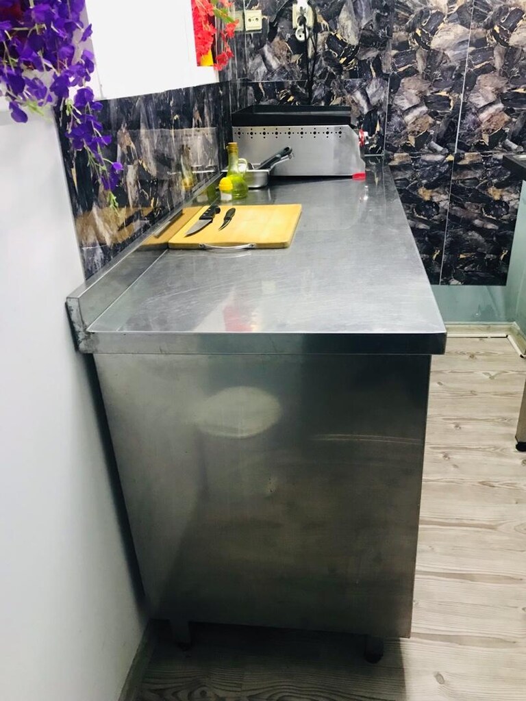 paslanmaz çelik mutfak tezgahı. - 2