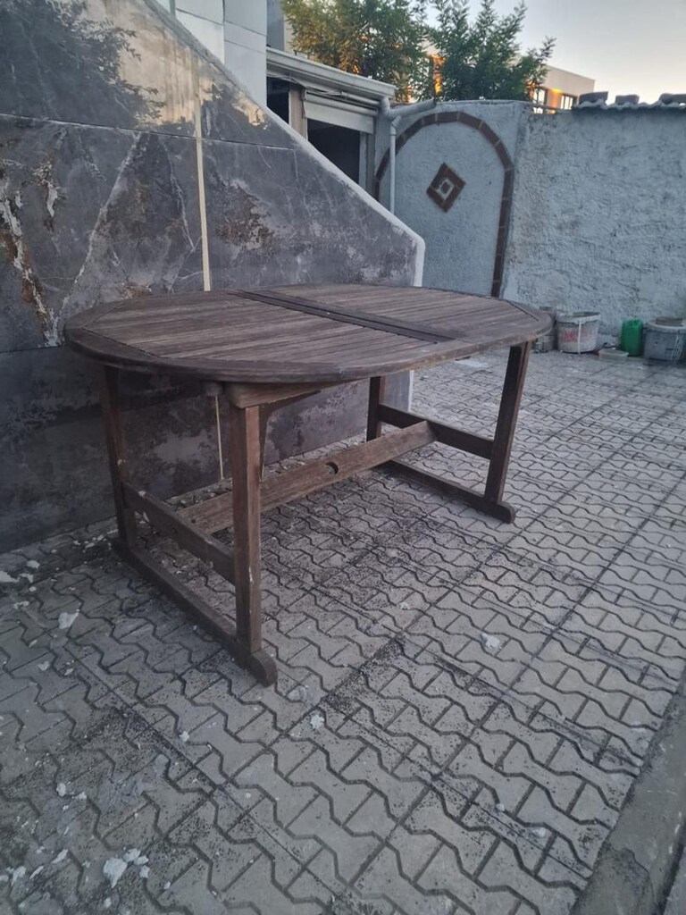 Gerçek tik ağacından 8 kişilik masa - 2