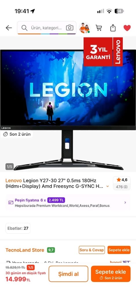 Lenovo Monitör - 3