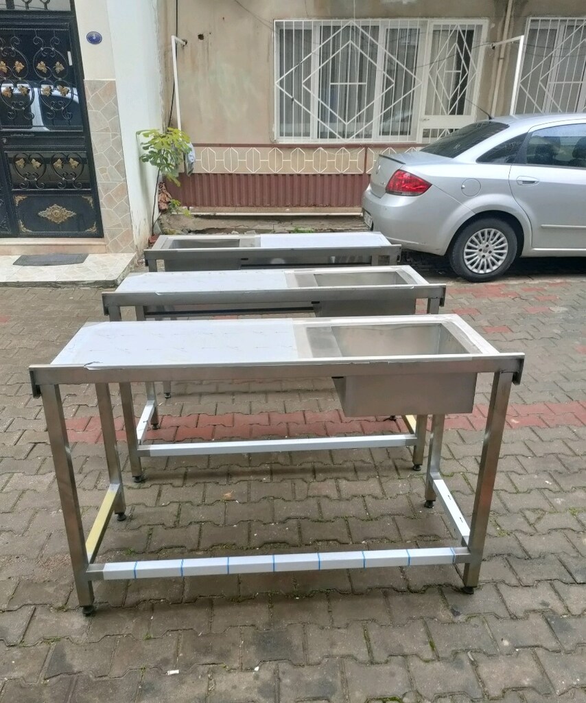 krom evye bulaşık yıkama lavabosu krom eviye tezgah hazır mutfak - 18
