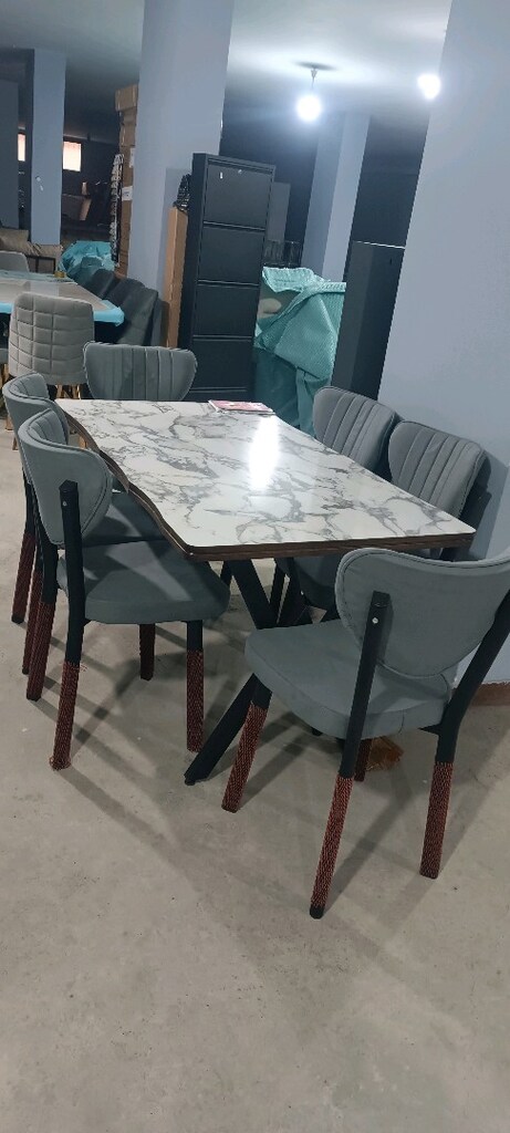 Kampanyalı fiyattan Kütük MDF sabit masa 6 sandalye - 6