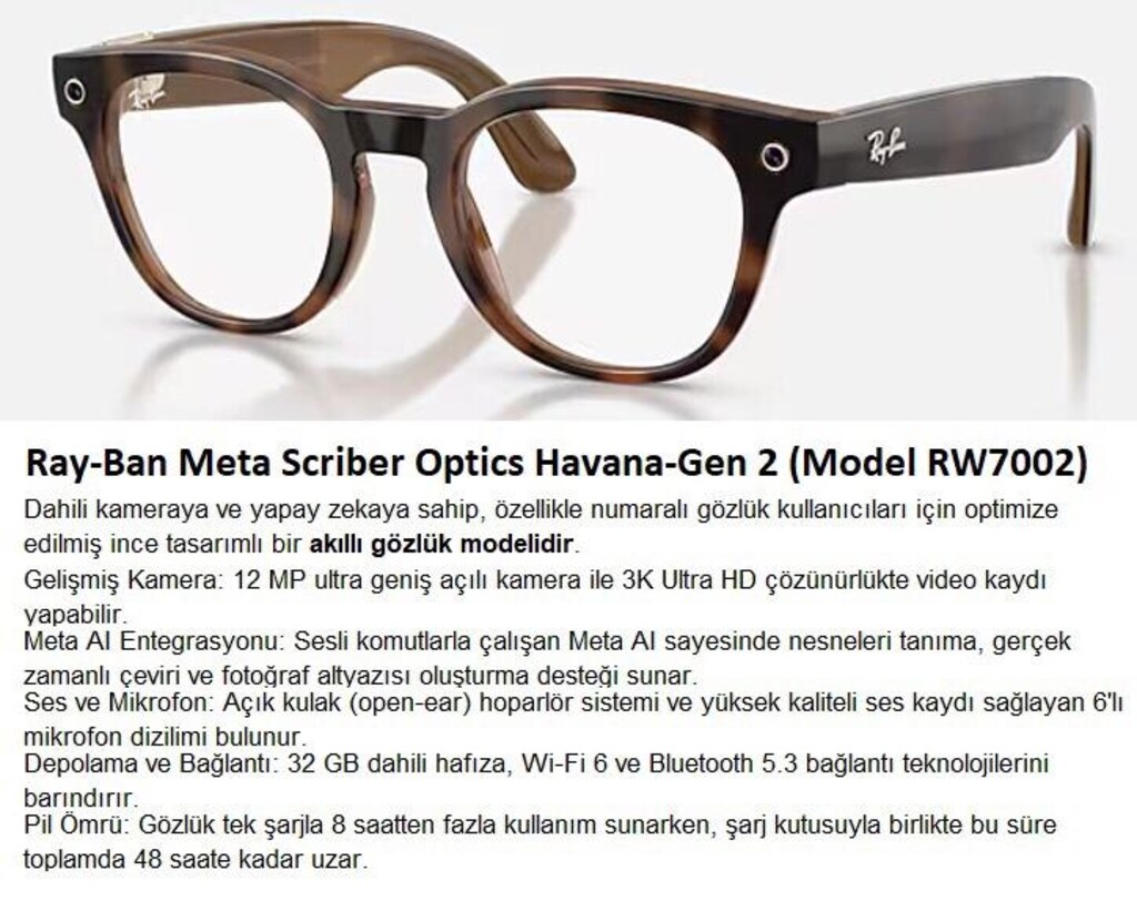 Ray-Ban Meta gen 2 sıfır Akıllı gözlük. Almanya’dan . - 6