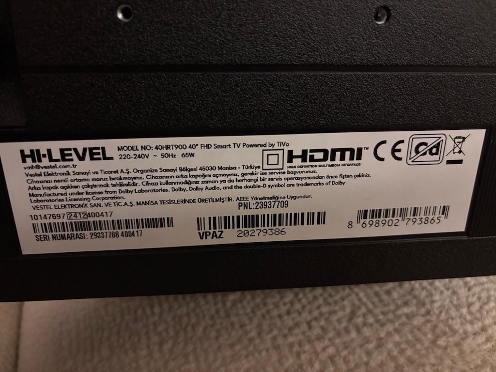 Hi-Level 40HRT900 Full HD 40" 102 Ekran Uydu Alıcılı Smart LED TV - 4