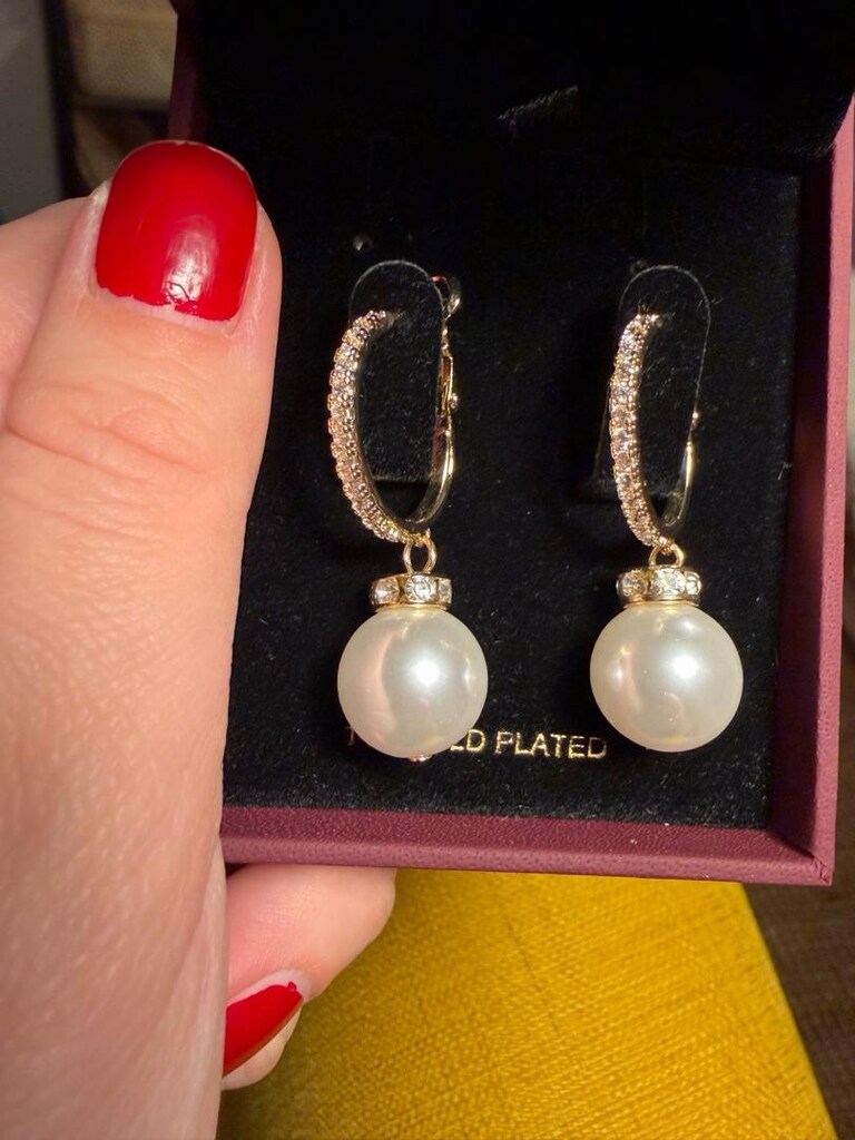 french collection 14 K altın kaplama inci küpe - 5
