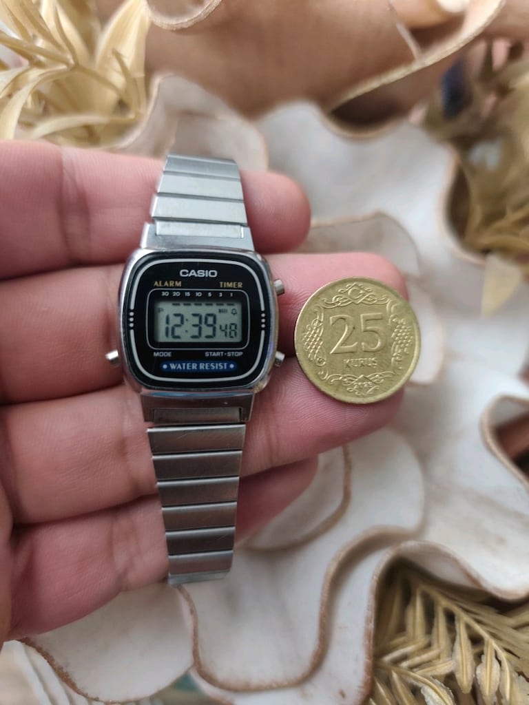 Orjinal Casio Mini Çelik Dijital Kadın Saat - 11