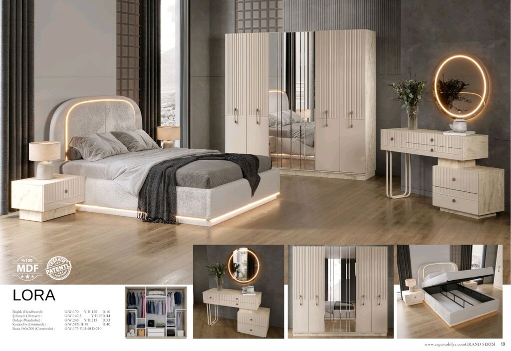 Yeni Sezon Yatak Odası Takımı SIFIR MDF KAPIDA ÖDEME - 9