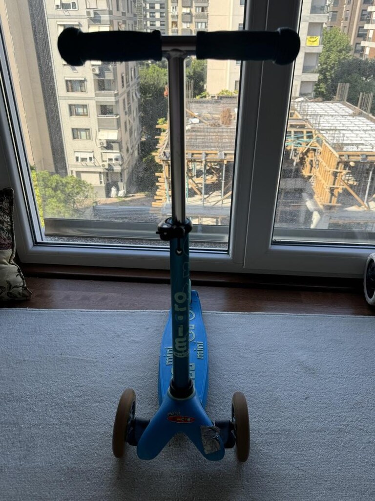 Micro Mini Scooter (LEDsiz, Mavi) + Orjinal Kask - 2