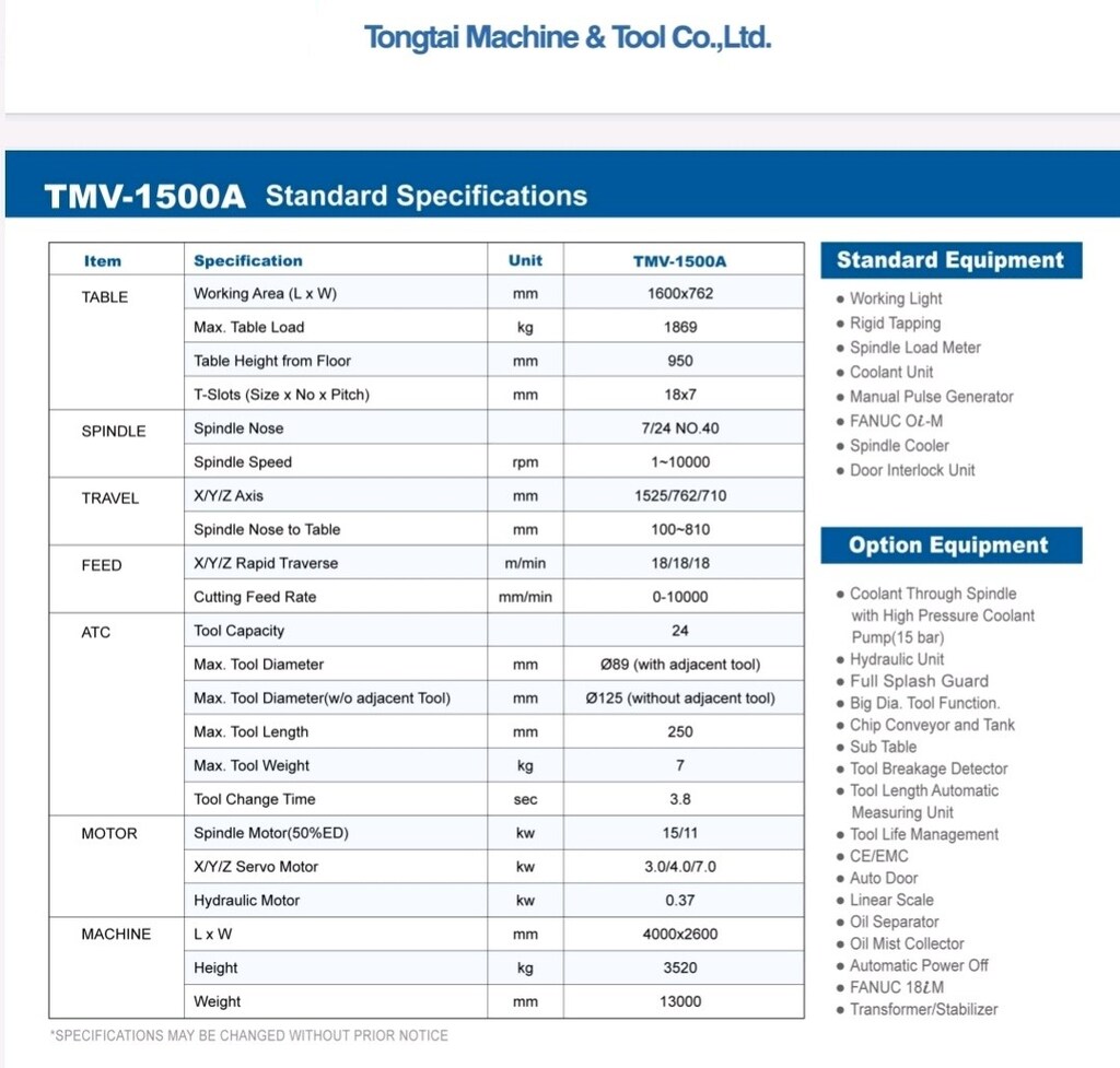 İLK SAHİBİNDEN ATÖLYEDEN SATILIK Tayvan Tongtai Topper TMV1500A - 2010 - 5