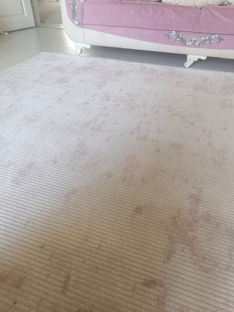 koza halı...birşey döküldüğünde çok kolay çıkar lekesi. - 2