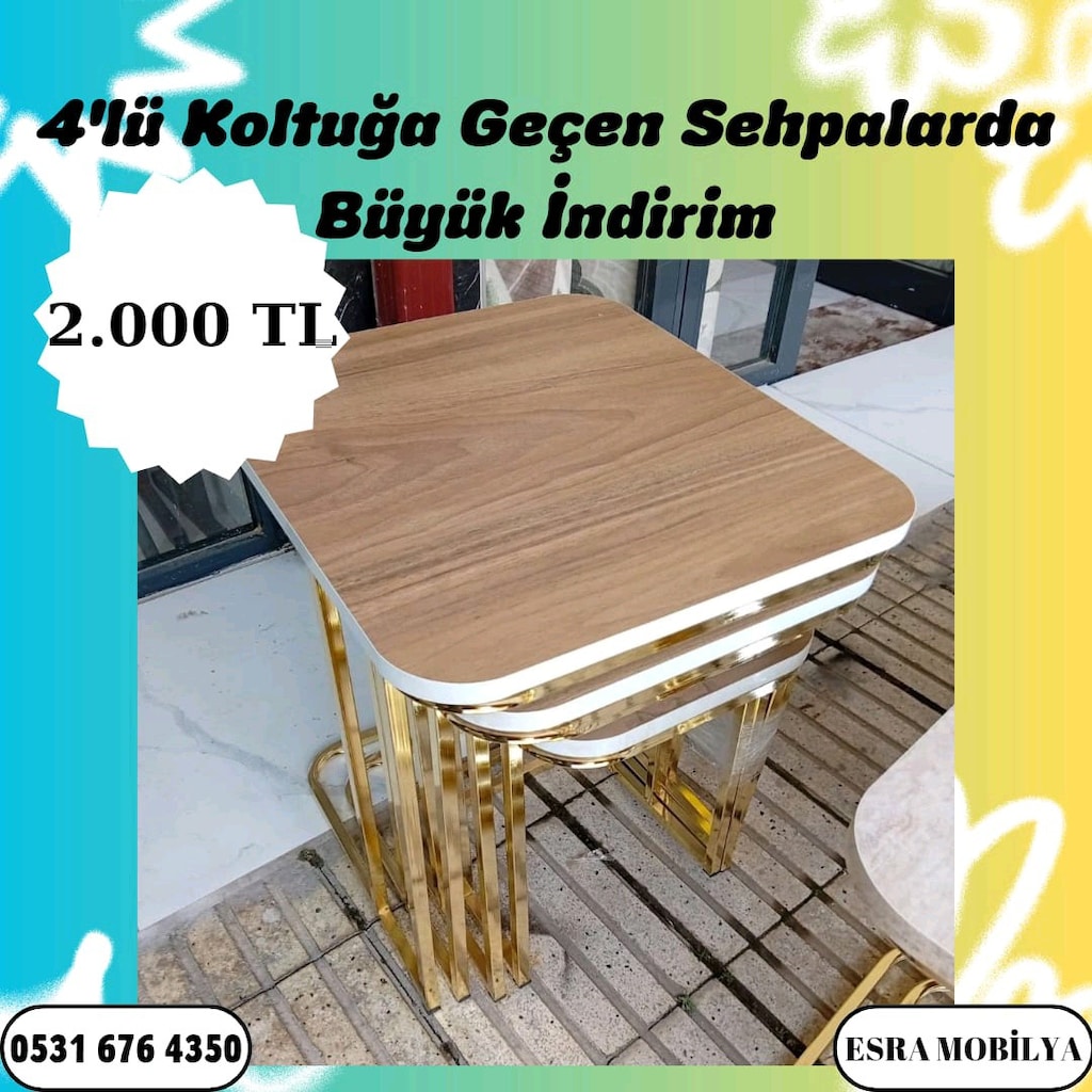 Kampanyalı Nakite Özel Gel Ala Özel Koltuğa Geçe Bilen Sehpa Modellerm - 18