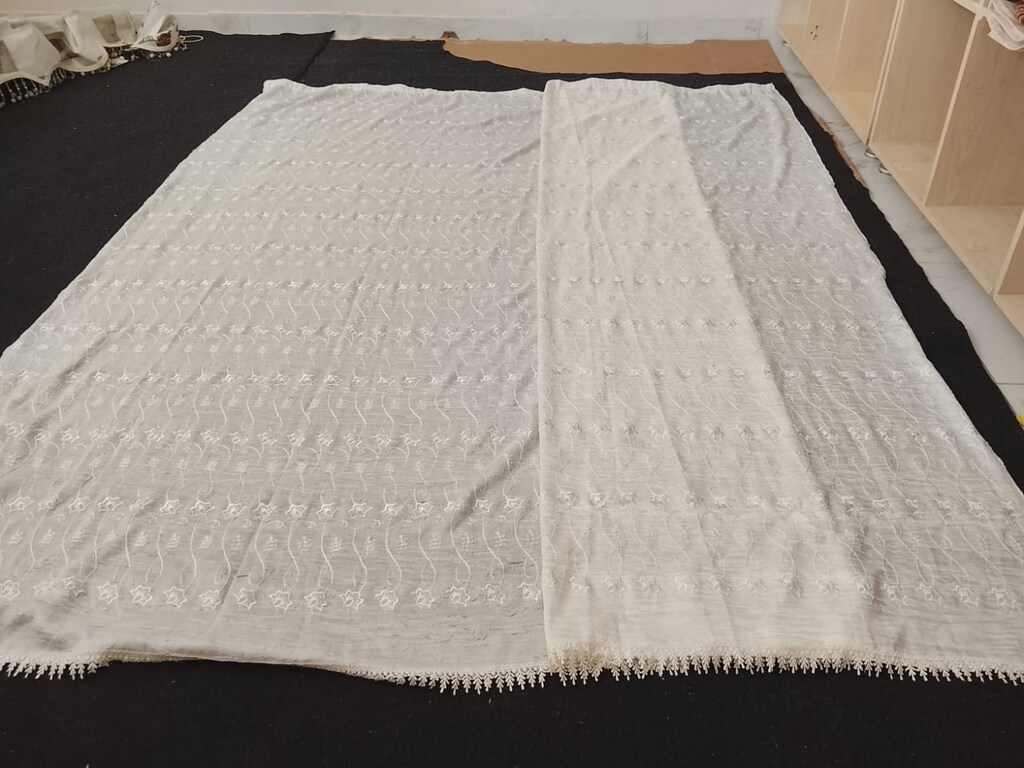 Çeyizlik Krem Yatak Odası Örtü Takımı Seti - Dantelli Fırfırlı - 3