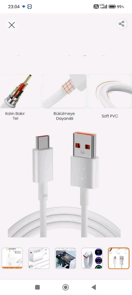 120 W Xiaomi Uyumlu 120W Watt Turbo Ultra Hızlı Şarj Aleti Seti Usb-Ty - 3
