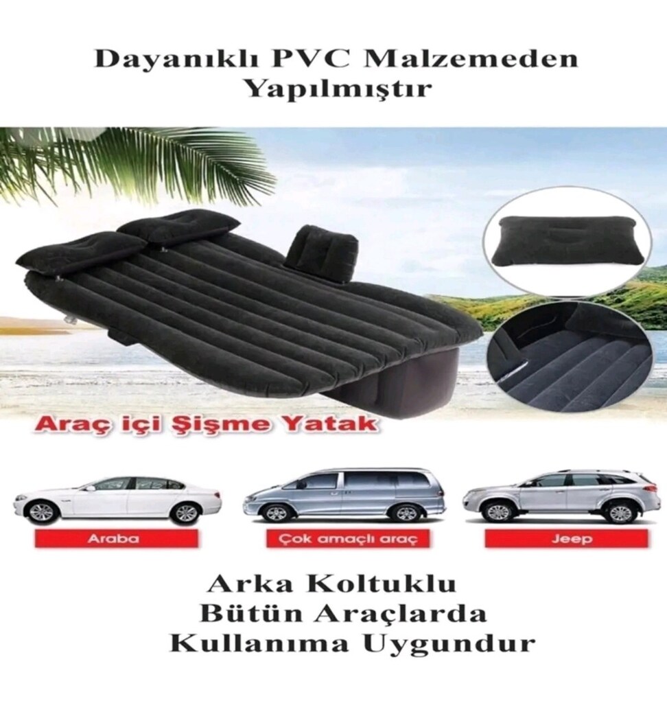 araç içi şişme yatak Bütün araçlara uyumlu hiç kullanılmadı - 4