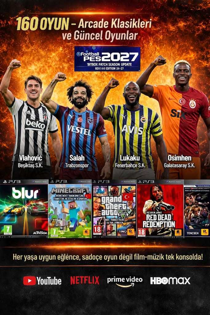 PS3 SLİM 150 OYUNLU PES 27 LI