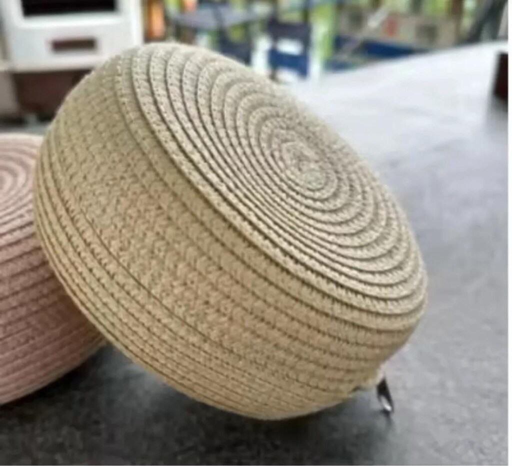 El Yapımı Hasır Çanta Yuvarlak Yaz Plaj Dokuma Omuz Çantası 12x12 cm - 2