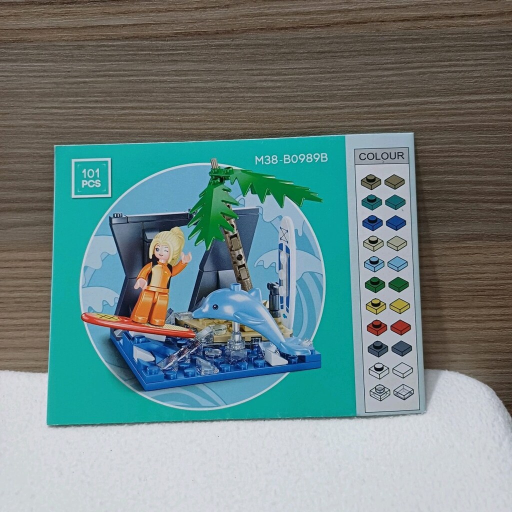 Lego Uyumlu Sörf Adayı & Yunus Temalı Yapı Seti (101 Parça - Eksiksiz - 2