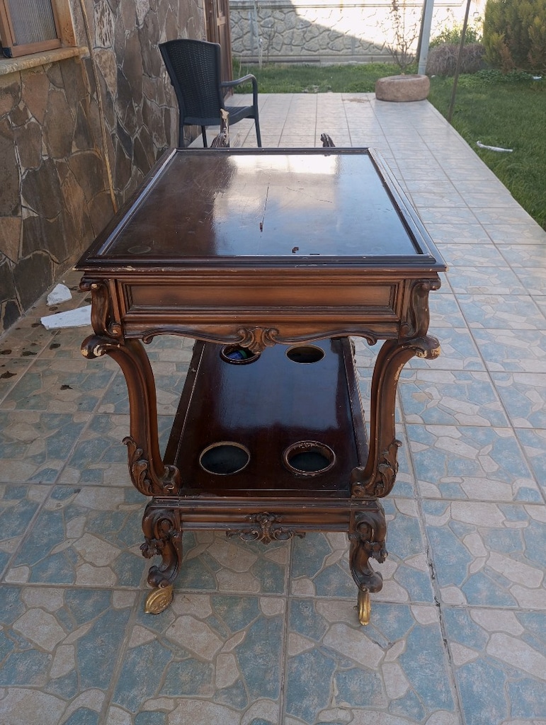 Ahşap Teketlekli Restorant veya Ev İçki Servis Arabası - 4