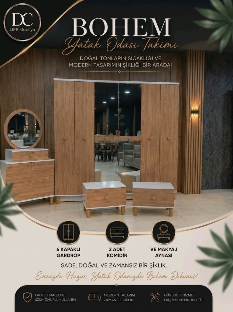 6 Kapaklı Gardırop Yatak Odası Takımı - 7