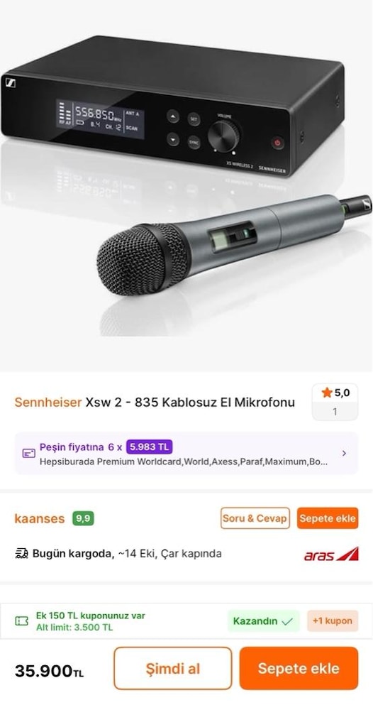 Sennheiser XSW 2-835-A Vokal Mikrofon - 6