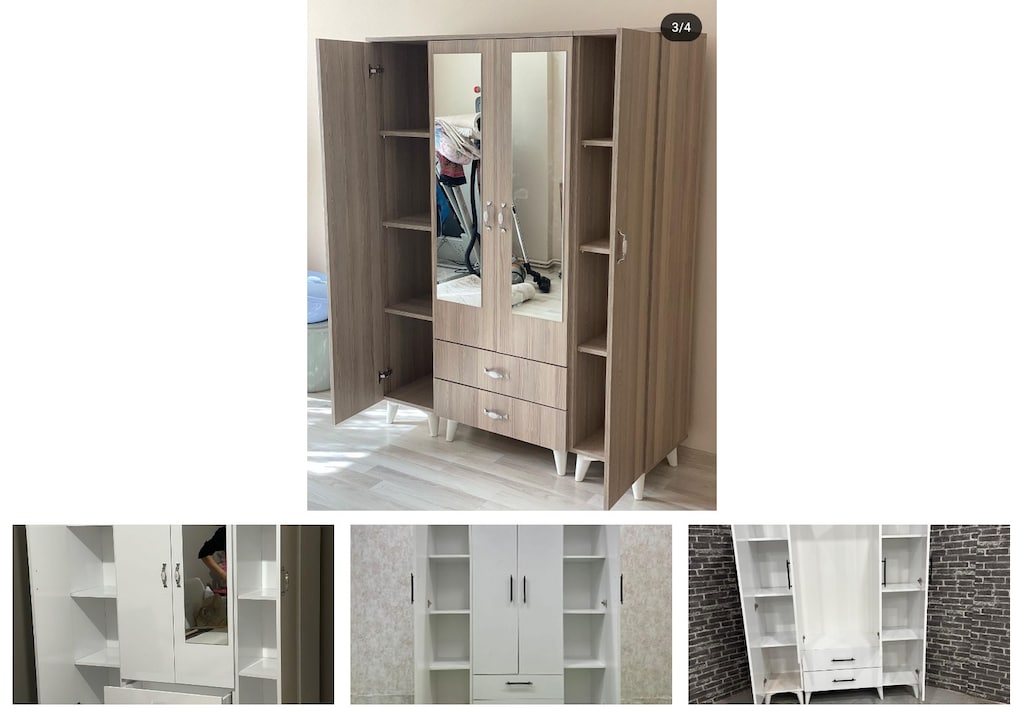 4 kapaklı elbise dolabı iehwaixcux - 4