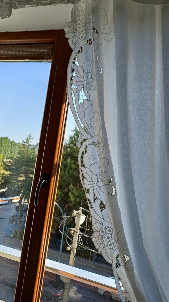 mutfak perdesi takımı antika değerinde eski dönem RİŞLİYÖ/ kesme NAKIŞ - 19