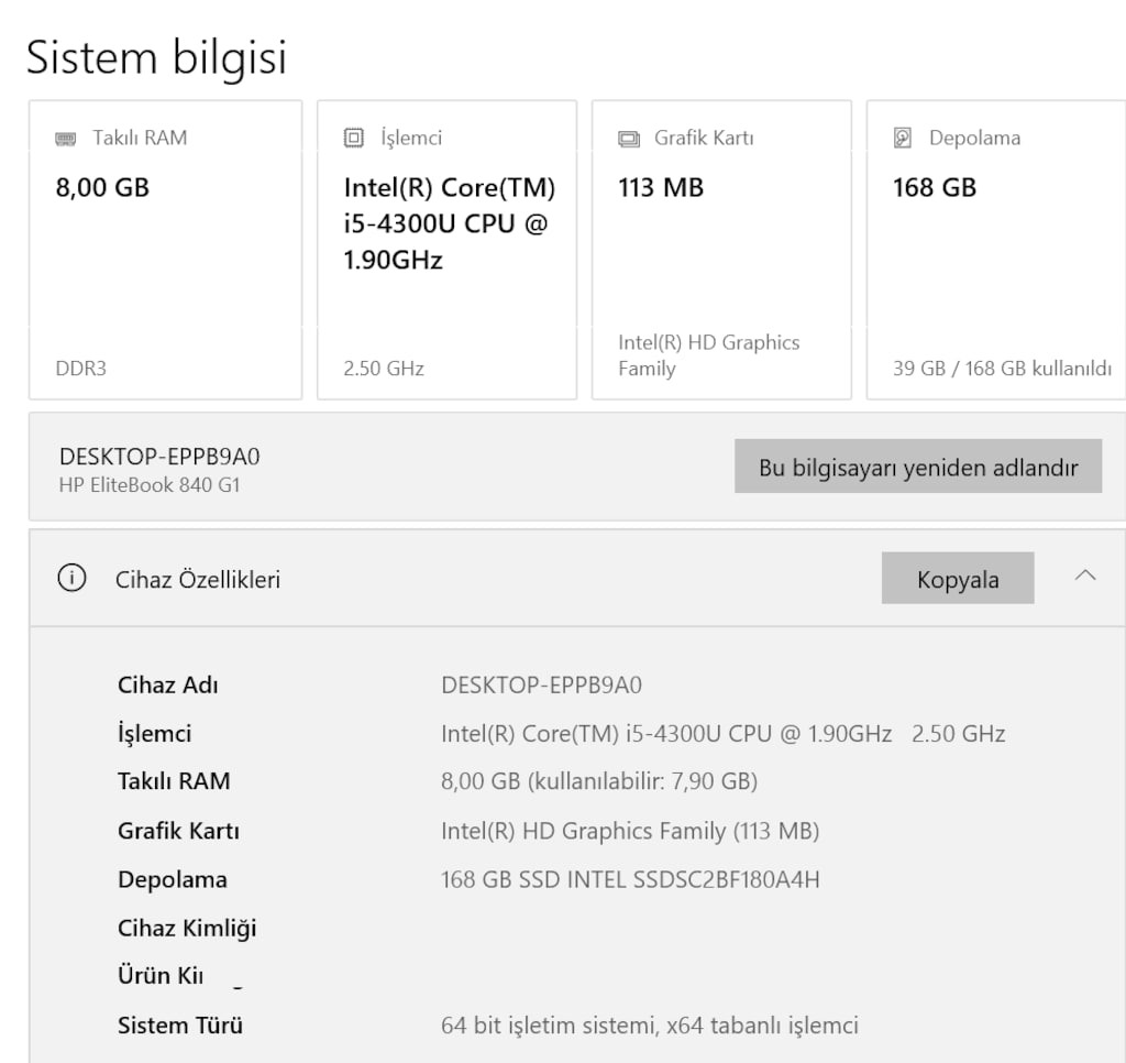 HP ELITEBOOK 840 G1 14 Full HD I5-4300U 8GB RAM 180GB SSD - 3