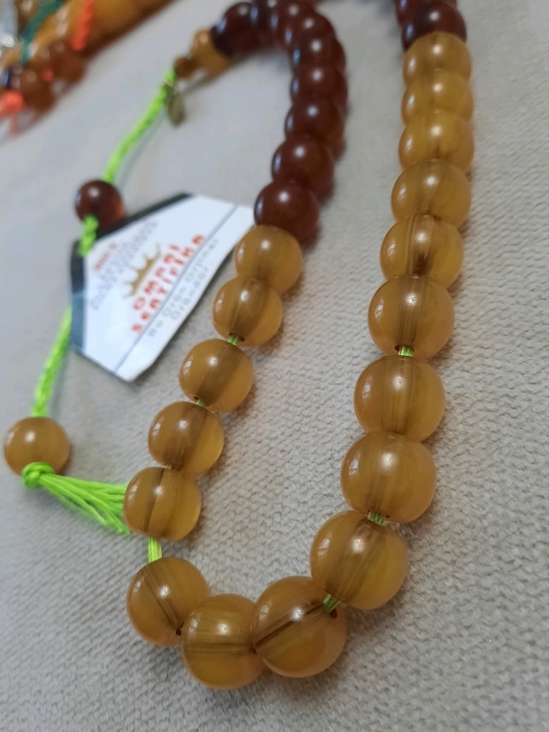 çift renk Osmanlı benzetme sıkma kehribar tesbih - 2