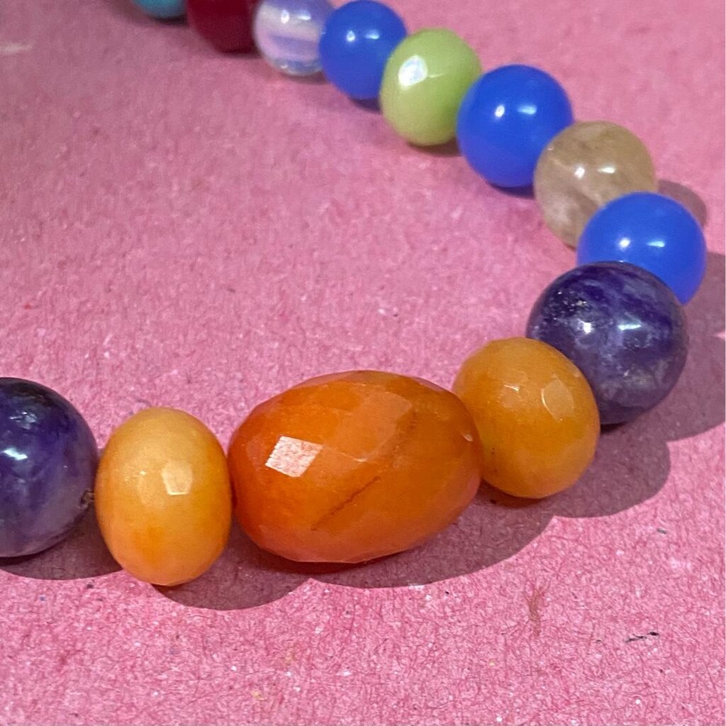 Multi Color Doğal Taş Kolye - 15