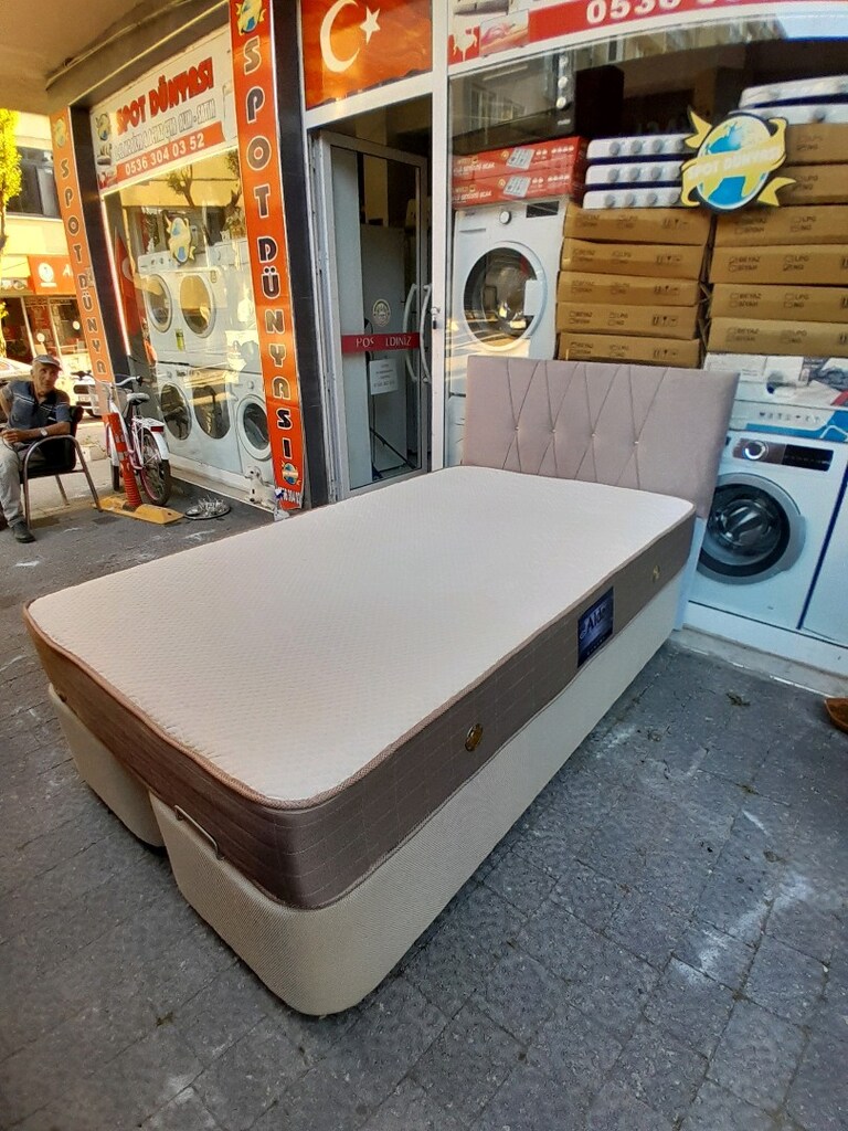 sıfır ayarında Çift kişilik Baza yatak başlık 120x200 görüldüğü gibi - 5